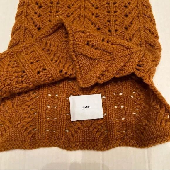 Luxton S-M 91%Wool 9%Cashmere Knit Balaclava Hood Scarf Hat Rust/Great Gift main image 7
